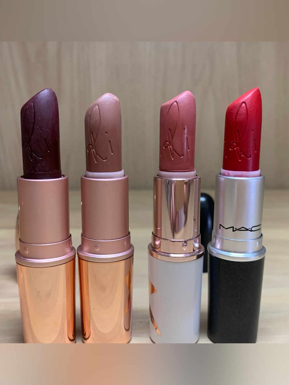 MAC x Rihanna RiRi Hearts MAC Limited Edition Lipstick Bundle 4 Rare Shades
